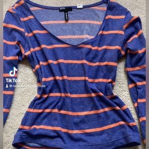Small Long sleeve Striped Vintage Lightweight Top